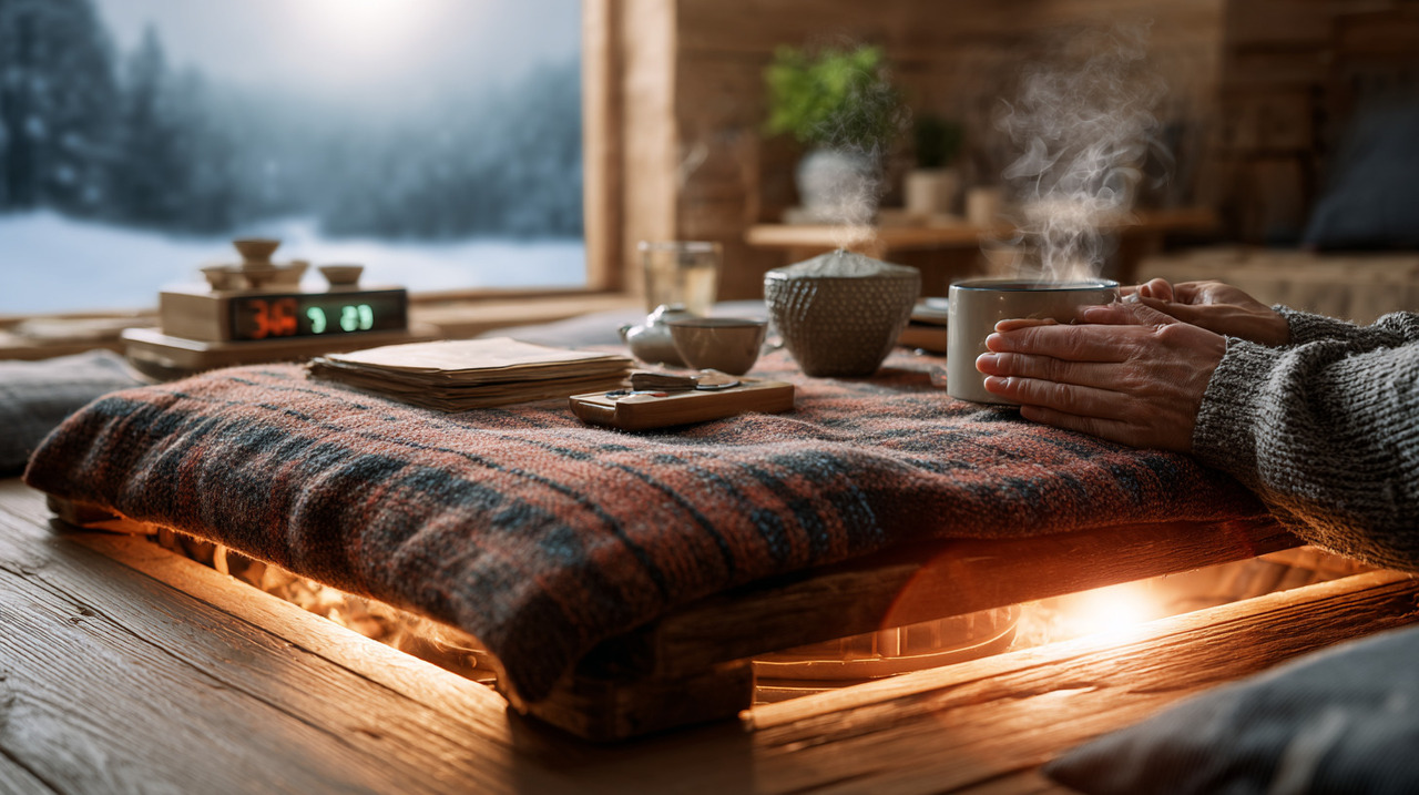 O kotatsu possui uma estrutura simples mas extremamente eficiente