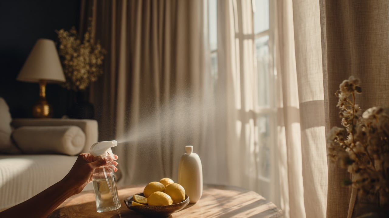 Remover odores indesejados das cortinas penduradas é possível utilizando técnicas simples e eficazes