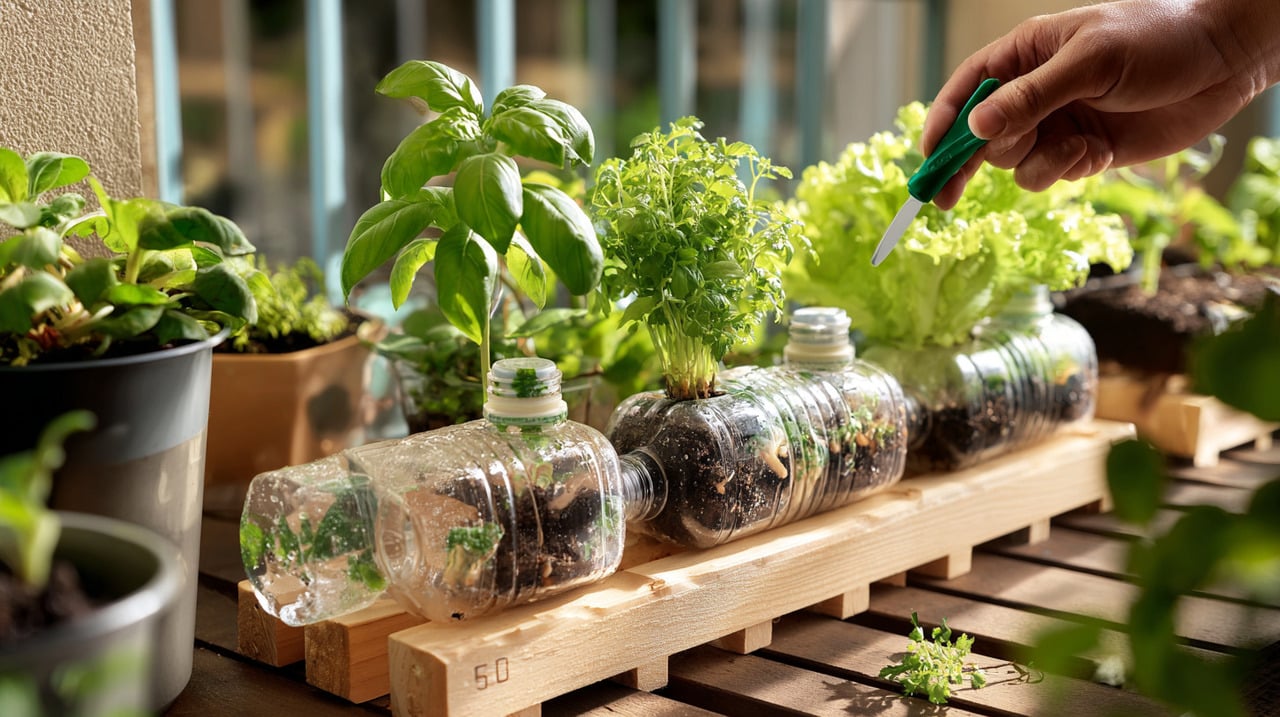 A reutilização de garrafas plásticas como vasos representa uma mudança inteligente na forma de cultivar plantas em casa