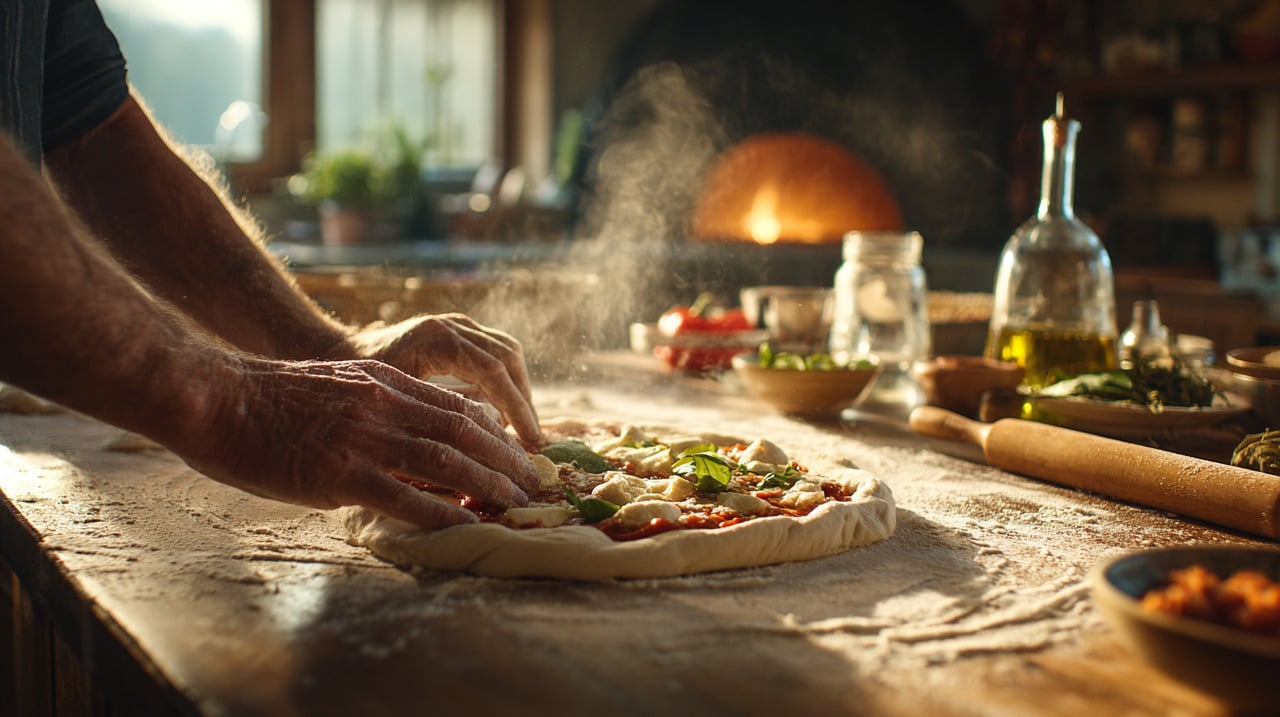 A base de uma boa pizza caseira começa com ingredientes simples e de qualidade