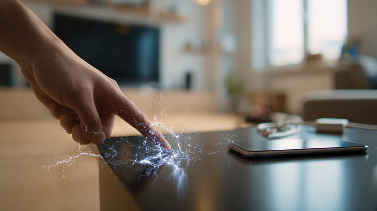 O choque pode ocorrer porque alguns componentes internos acumulam energia