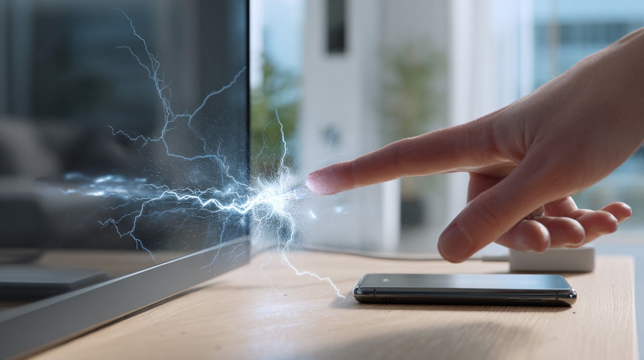 O choque pode ocorrer porque alguns componentes internos acumulam energia