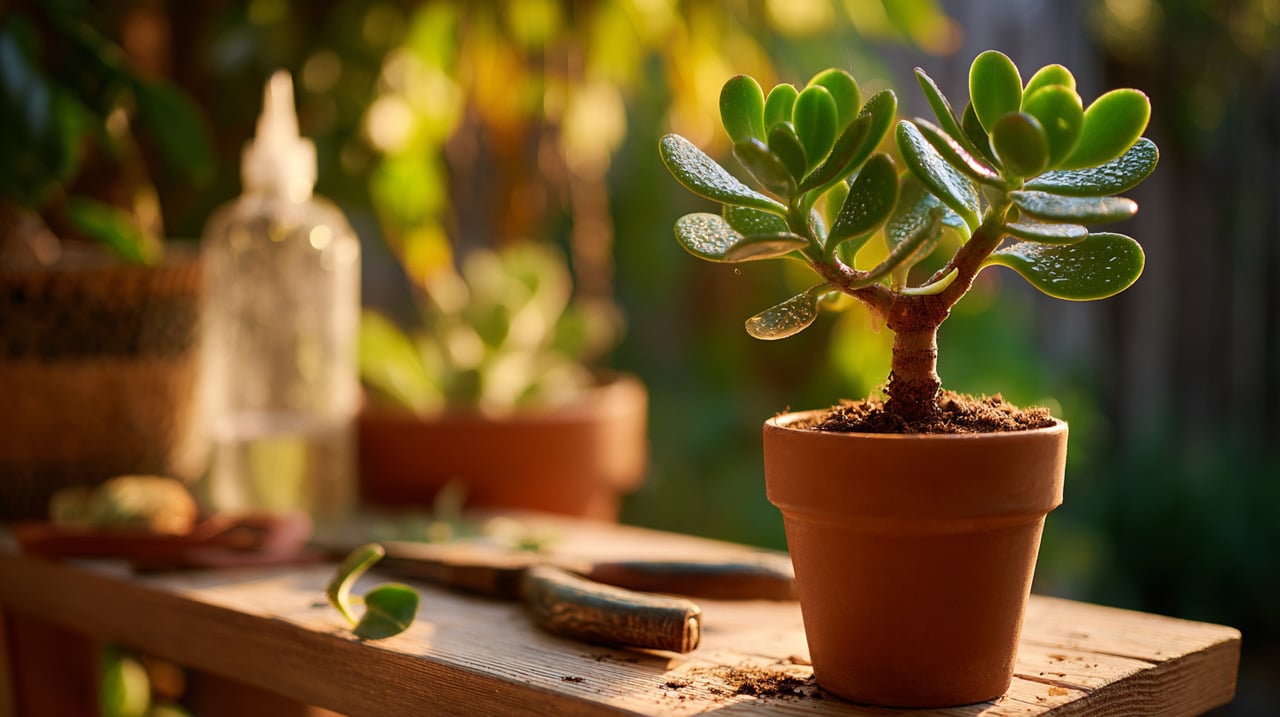 Durante a primavera, a árvore de jade retoma seu ritmo de crescimento após o inverno