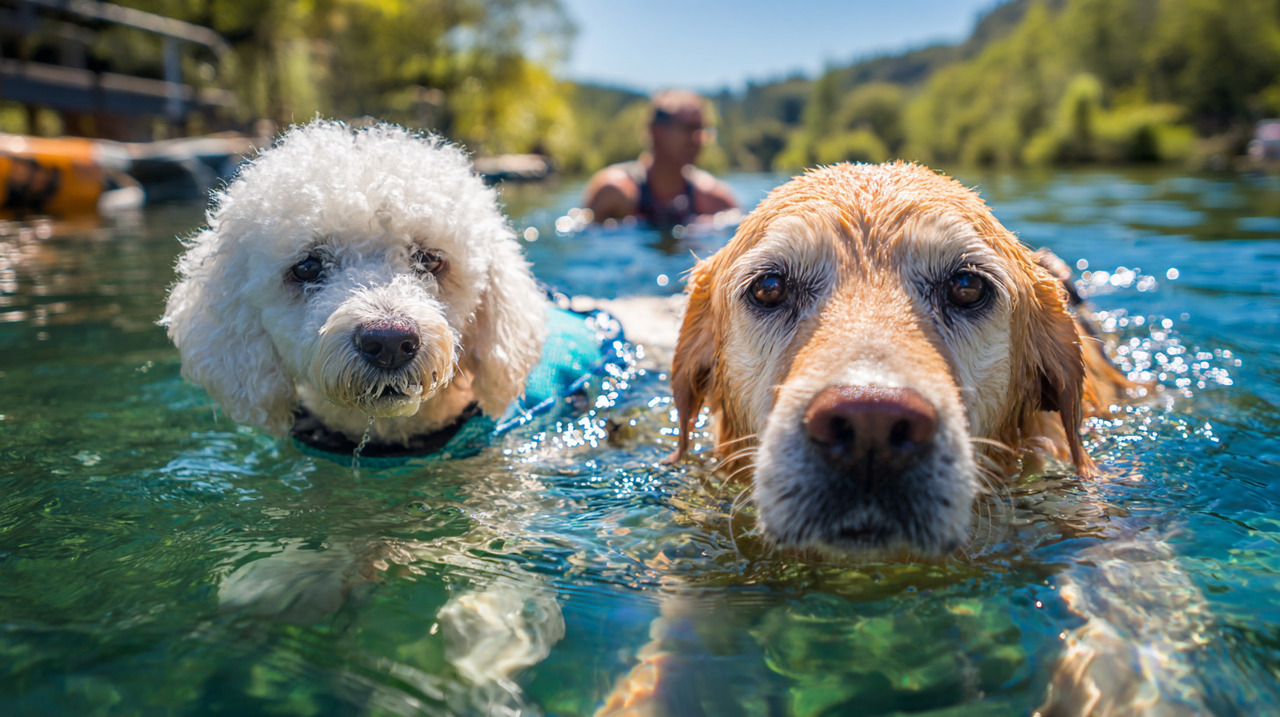 A predileção de Labradores e Poodles pela natação pode ser explicada por sua genética e trajetória histórica