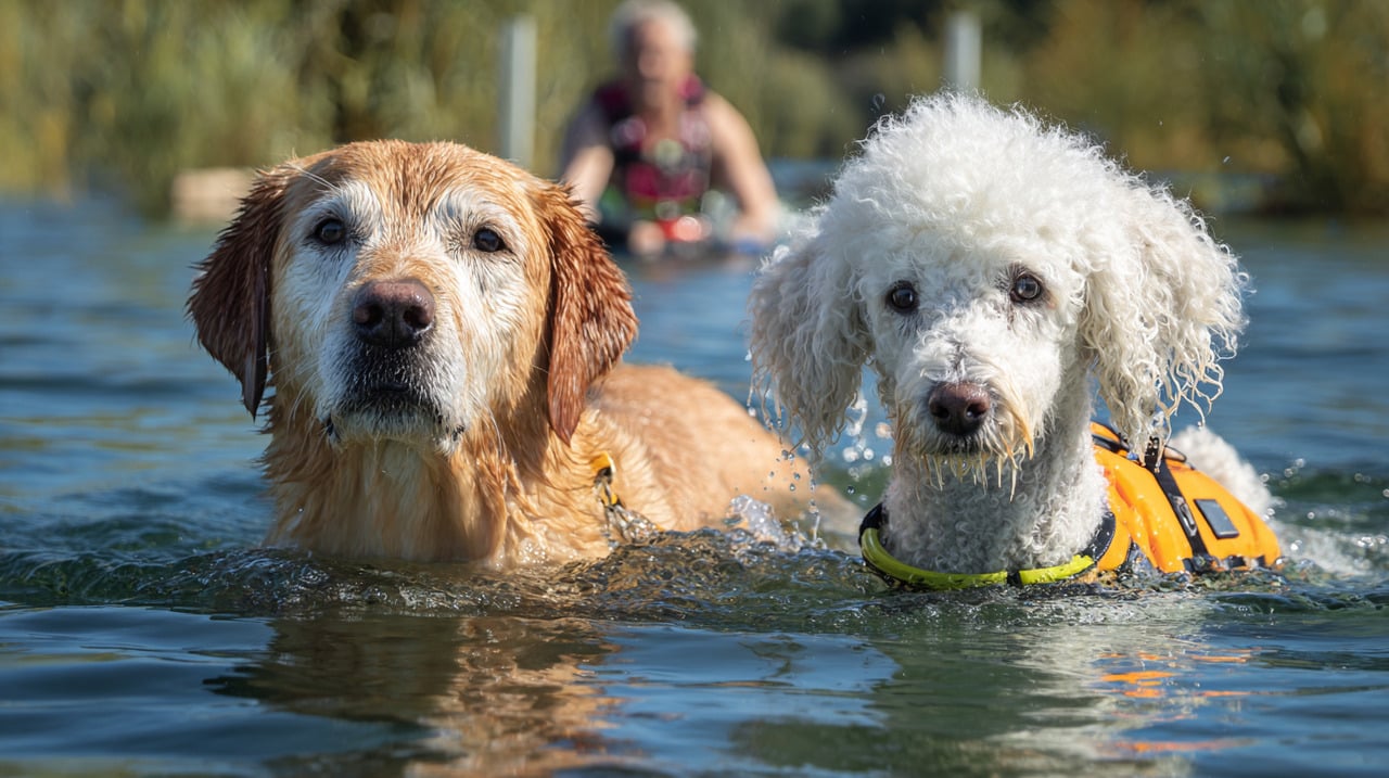 A predileção de Labradores e Poodles pela natação pode ser explicada por sua genética e trajetória histórica
