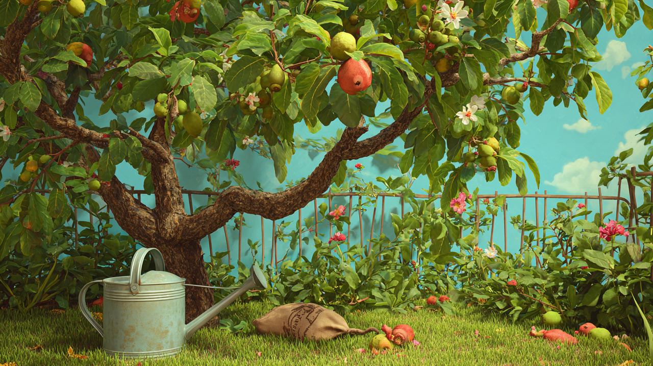 A goiabeira é uma árvore de porte médio, com copa ampla e folhas perenes