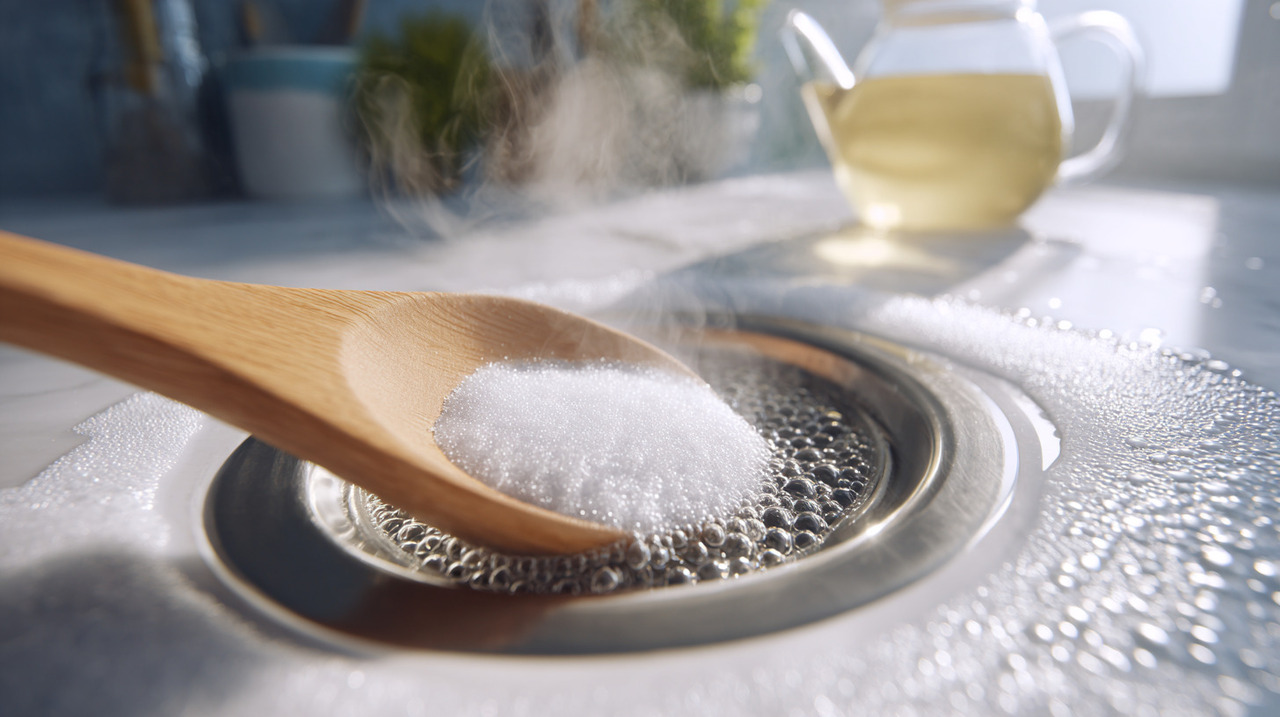 Ao reagirem, o bicarbonato de sódio e o vinagre liberam dióxido de carbono