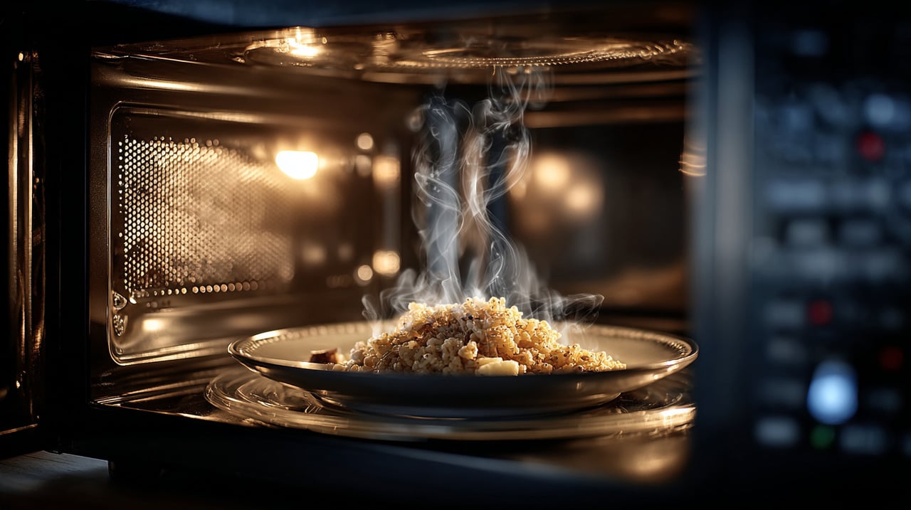 O forno de micro-ondas aquece principalmente alimentos por meio da agitação das moléculas de água