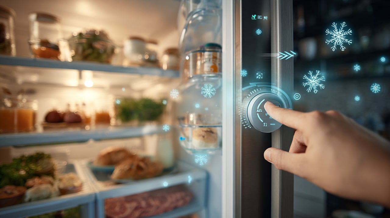 O seletor numerado de um a cinco ou sete representa a intensidade de funcionamento do compressor