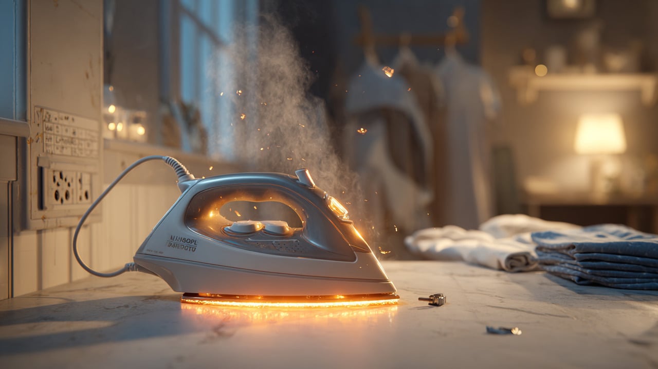 A utilização de um ferro de passar em voltagem errada aumenta as chances de curto-circuitos e falhas na rede elétrica