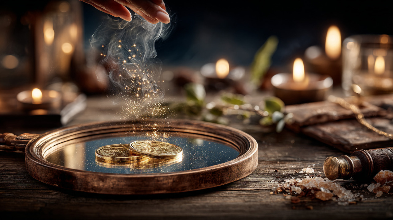 Simpatia do espelho e da moeda para multiplicar a sorte