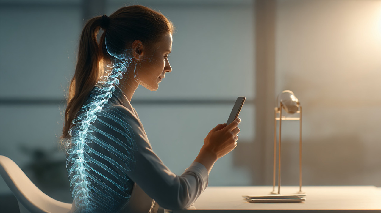 Permanecer longos períodos com a cabeça inclinada em direção à tela aumenta a carga sobre a musculatura do pescoço