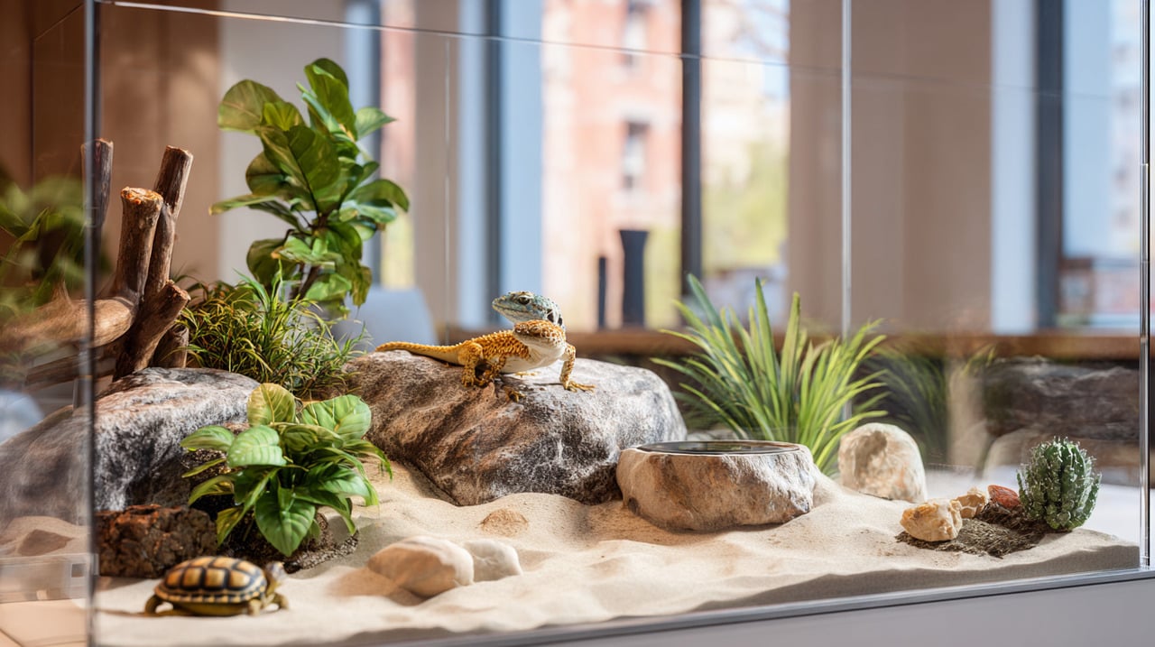 A variedade de répteis que podem ser criados em casa é vasta, mas lagartos, geckos e tartarugas se destacam por suas peculiaridades