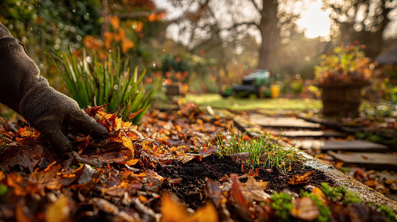 As folhas secas funcionam como cobertura morta natural que protege e enriquece a terra