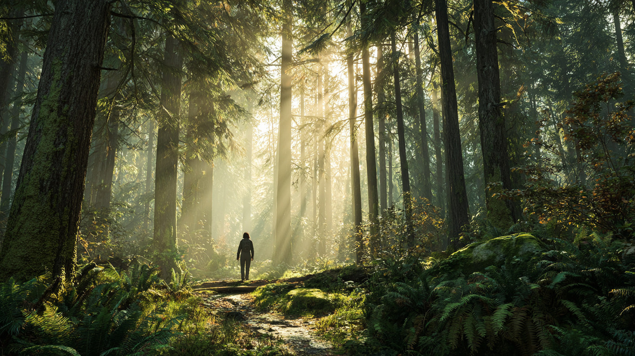 O banho de floresta caracteriza-se por caminhadas lentas e conscientes em áreas naturais, sem a preocupação com desempenho físico
