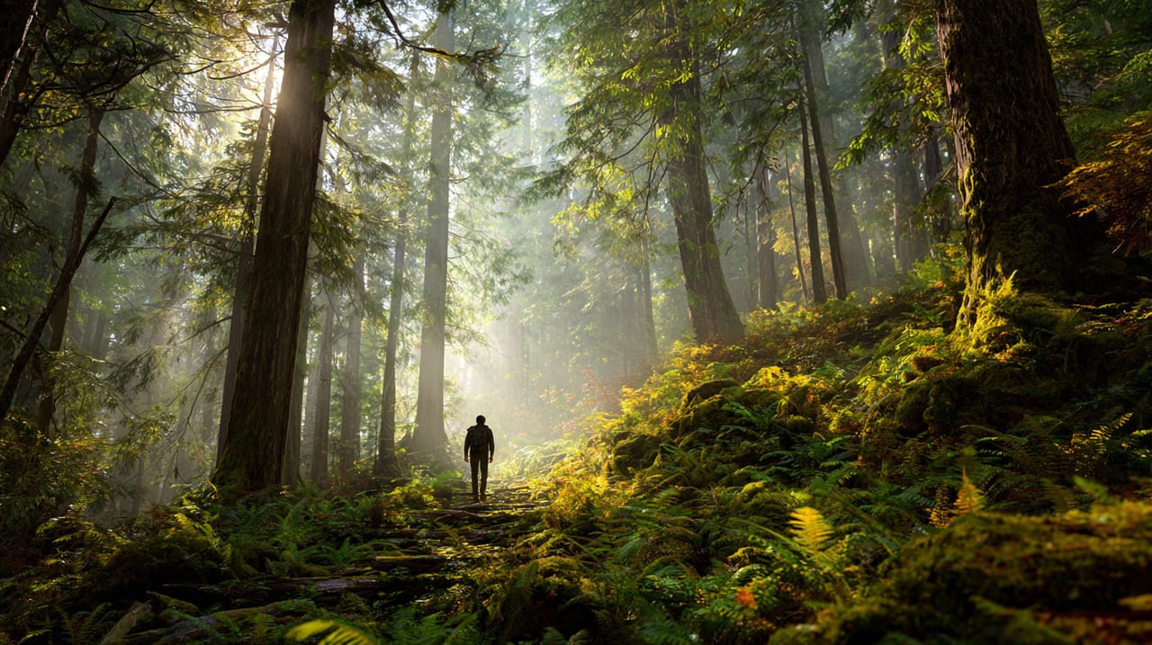 O banho de floresta caracteriza-se por caminhadas lentas e conscientes em áreas naturais, sem a preocupação com desempenho físico