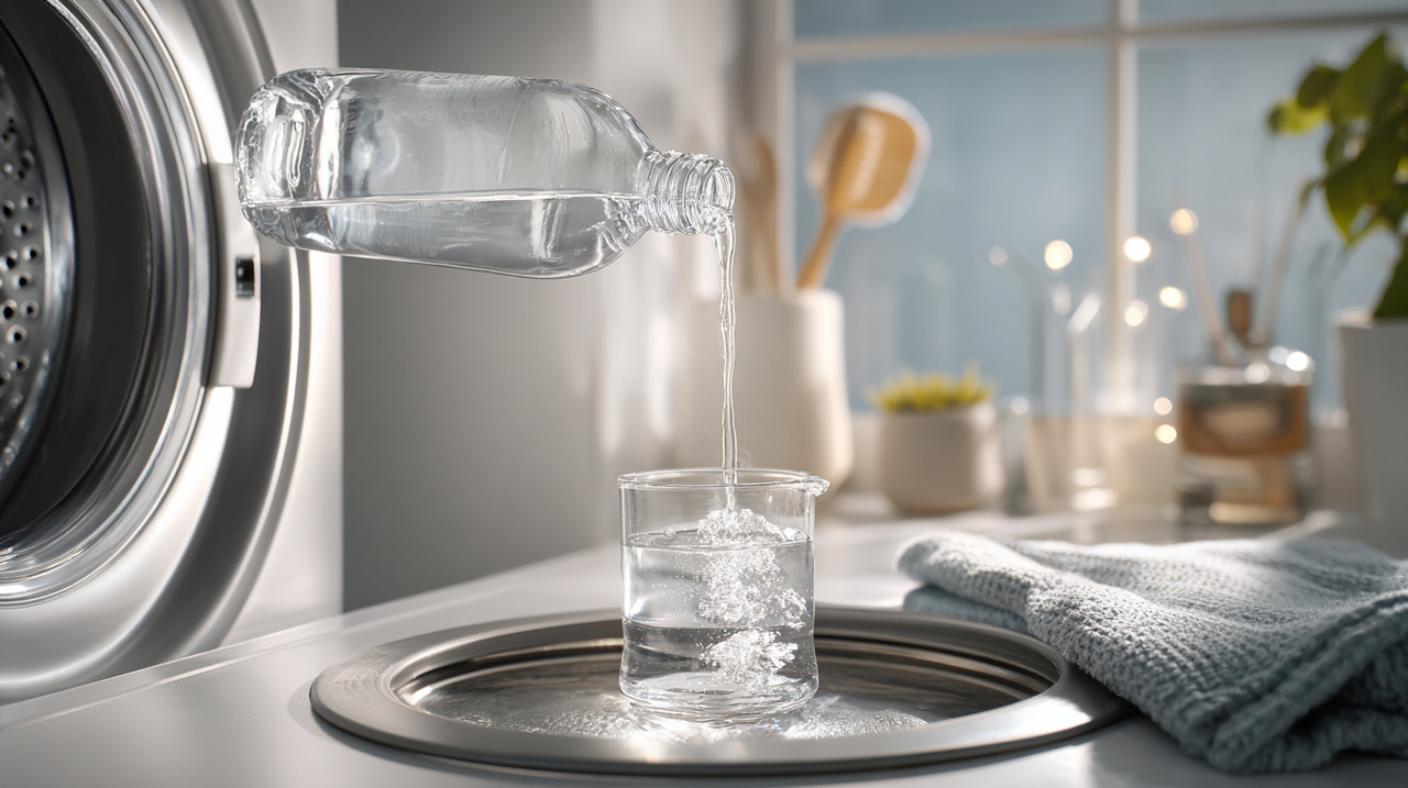 O vinagre possui propriedades ácidas que auxiliam na dissolução de resíduos minerais