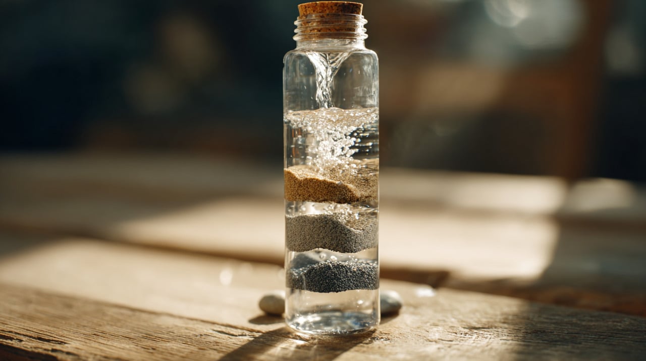 O filtro de água com garrafa PET refere-se ao reaproveitamento de uma garrafa plástica transparente