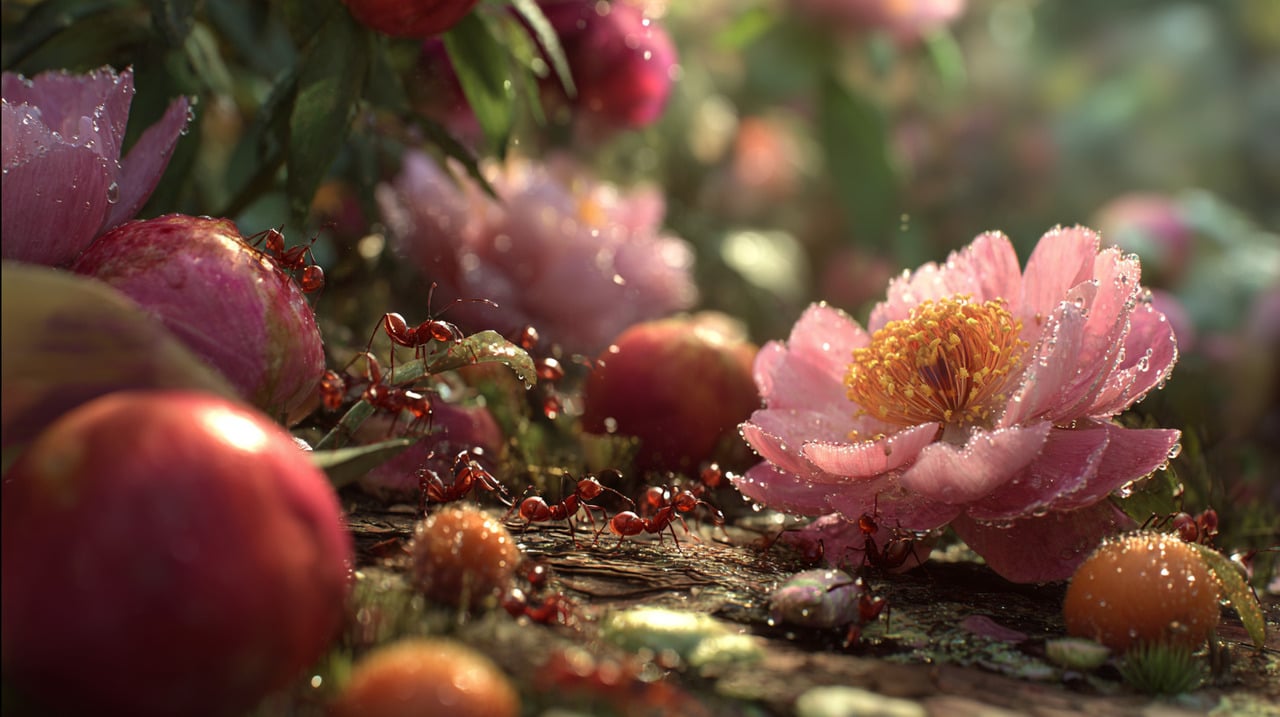 O principal atrativo está na produção de néctar açucarado que certas espécies secretam naturalmente