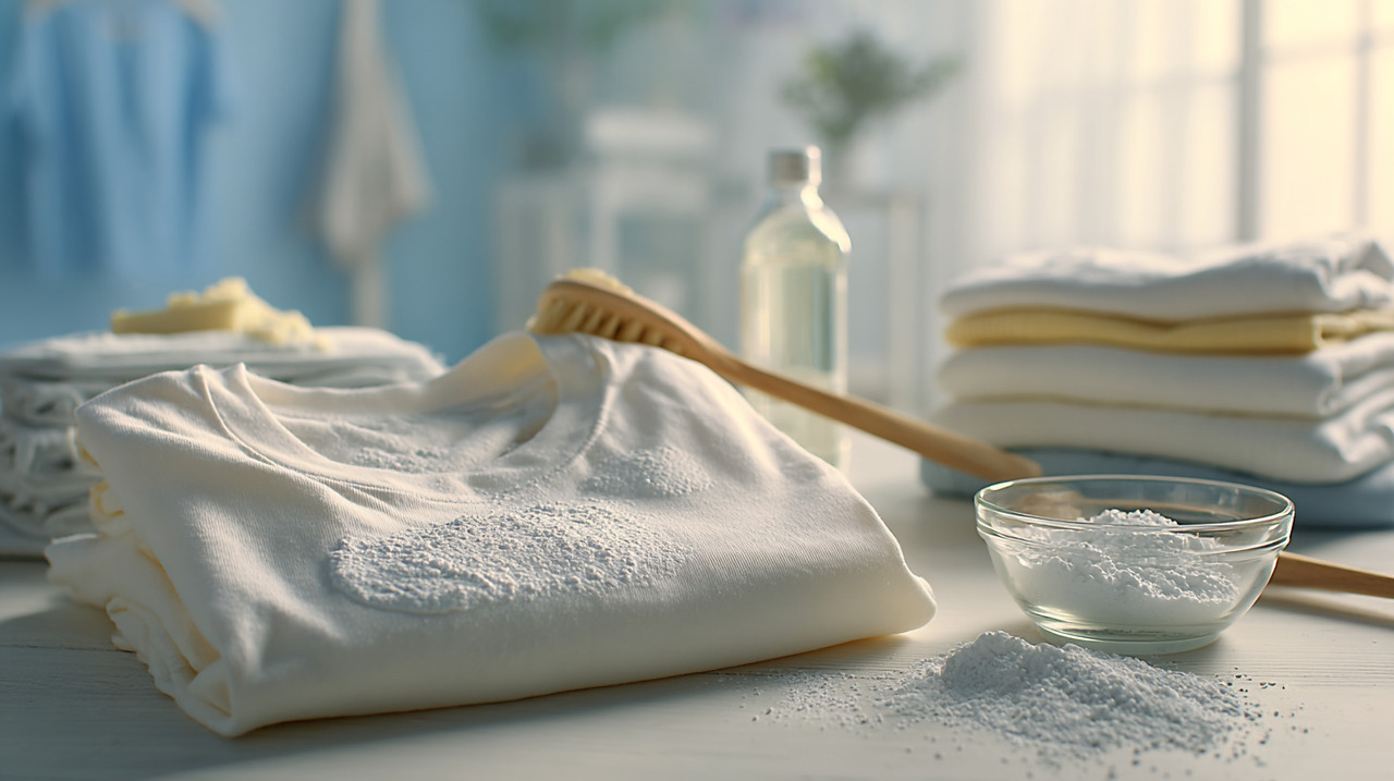 Depois que o tempo de ação terminar, enxágue e lave a camiseta como de costume, em água morna se o tecido permitir