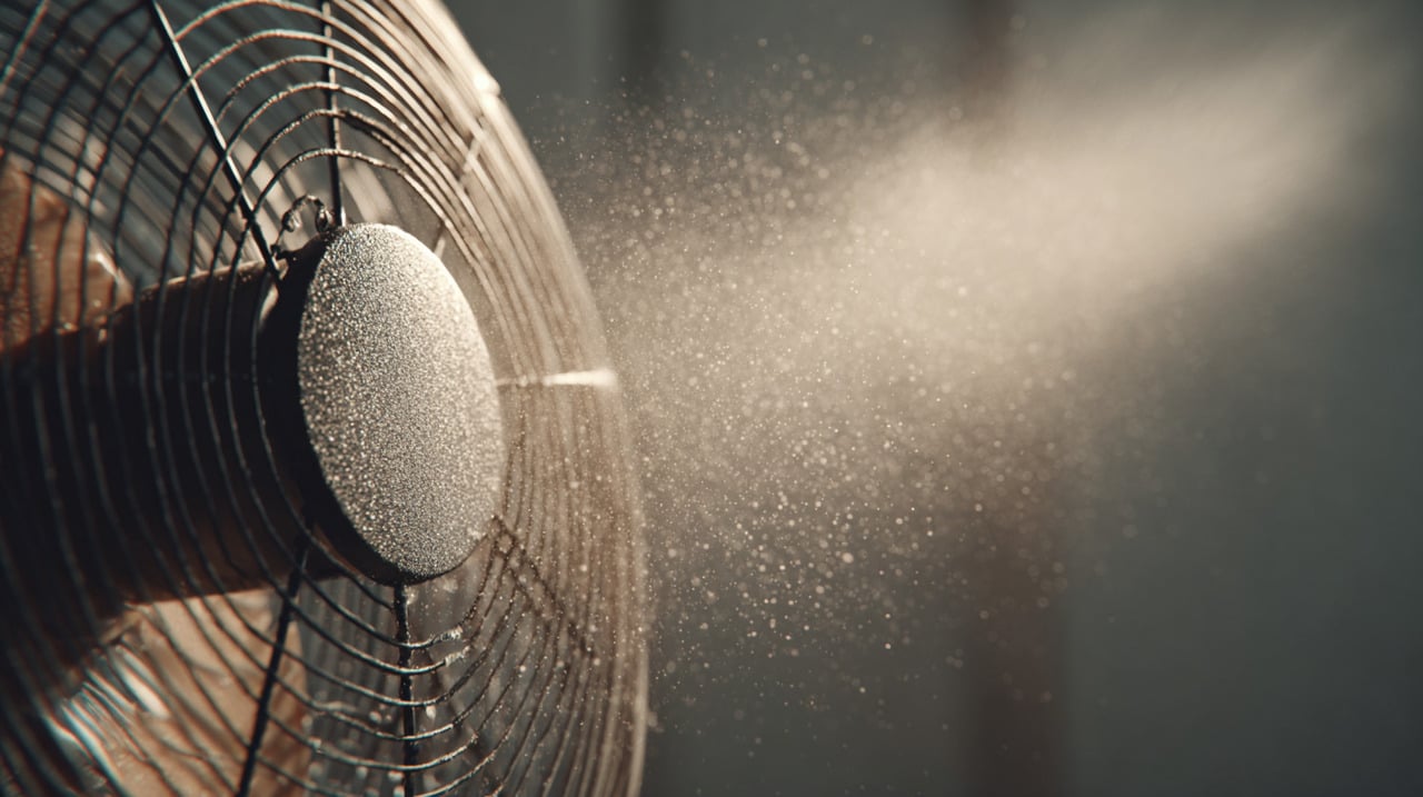 O ar contém partículas microscópicas de poeira, fibras e resíduos que ficam em suspensão