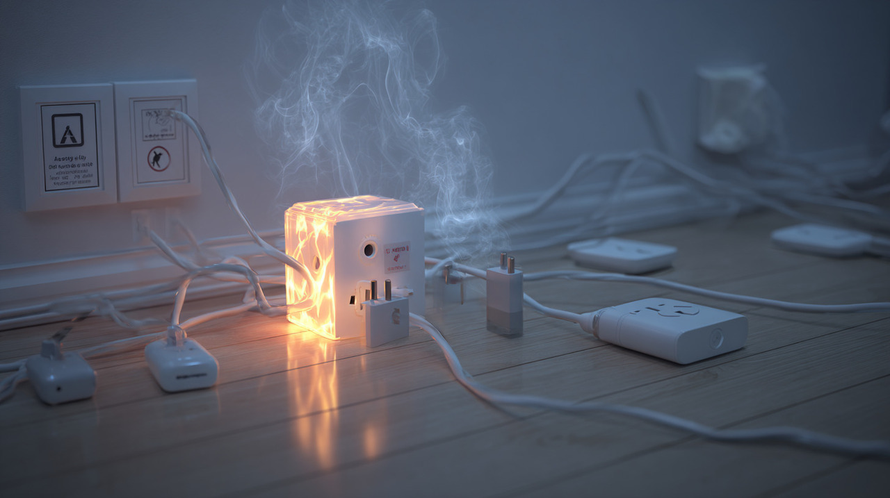 A sobrecarga de adaptadores ocorre quando a soma dos consumos dos aparelhos excede a capacidade máxima do acessório