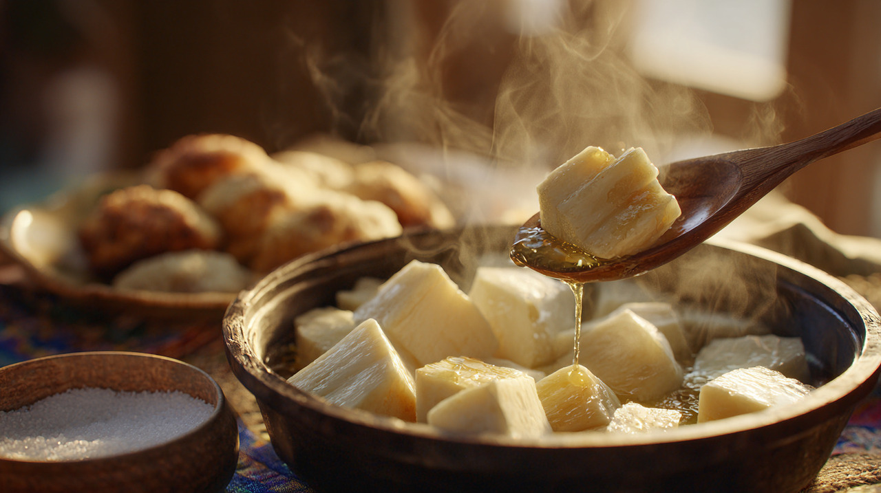 A textura da mandioca depende de fatores como frescor, tempo de colheita e forma de preparo