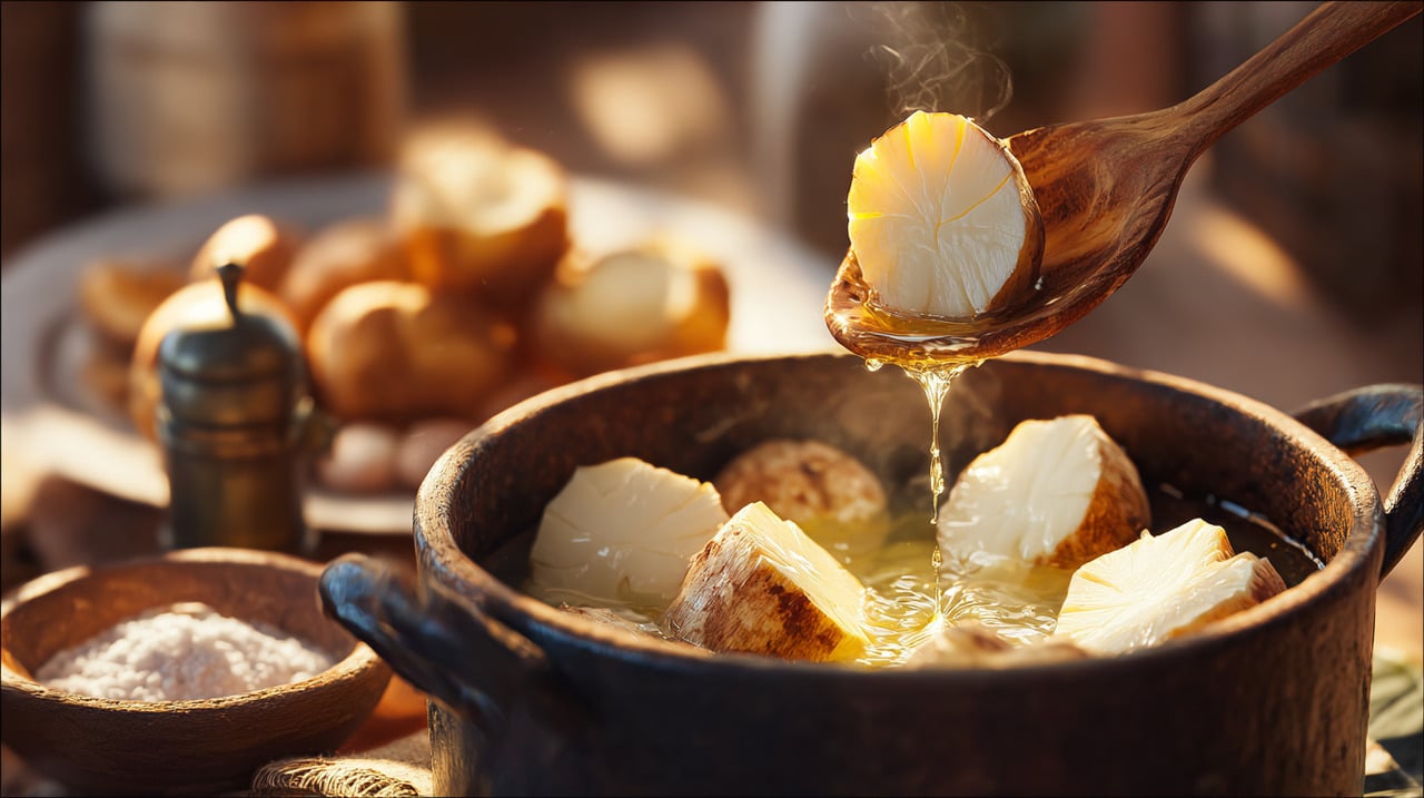A textura da mandioca depende de fatores como frescor, tempo de colheita e forma de preparo