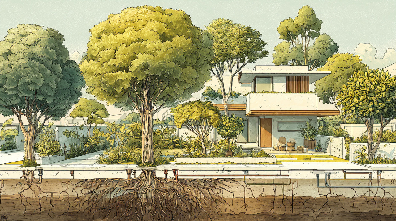 O sistema radicular de certas espécies cresce de forma agressiva