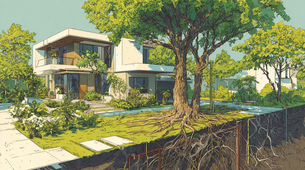 O sistema radicular de certas espécies cresce de forma agressiva