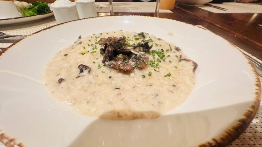 Risoto de cogumelos na noite italiana do Giovanni’s Table