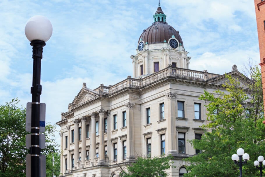 Sede da Prefeitura de Bloomington, no estado de Illinois