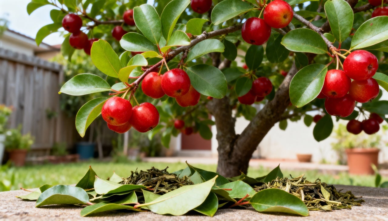 A aceroleira começa a produzir frutos rapidamente após o plantio, o que a torna uma escolha popular para quem deseja resultados em pouco tempo no quintal