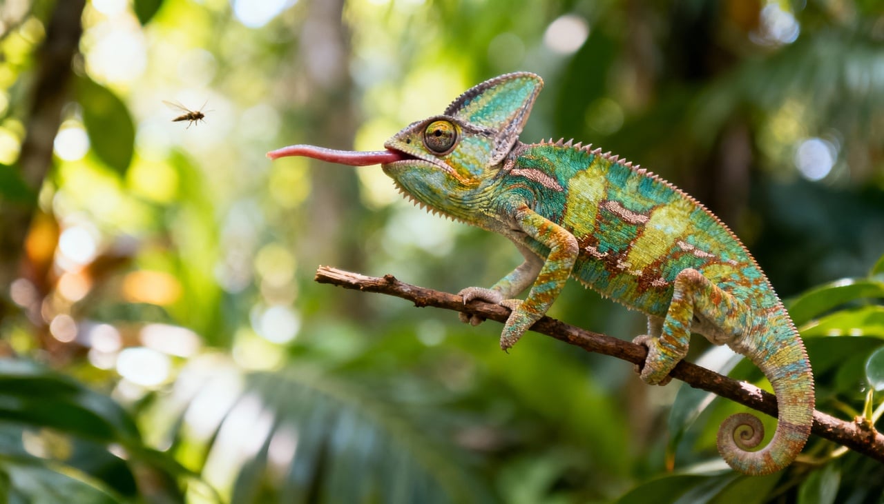 Os olhos dos camaleões conseguem se mover de forma quase totalmente independente um do outro