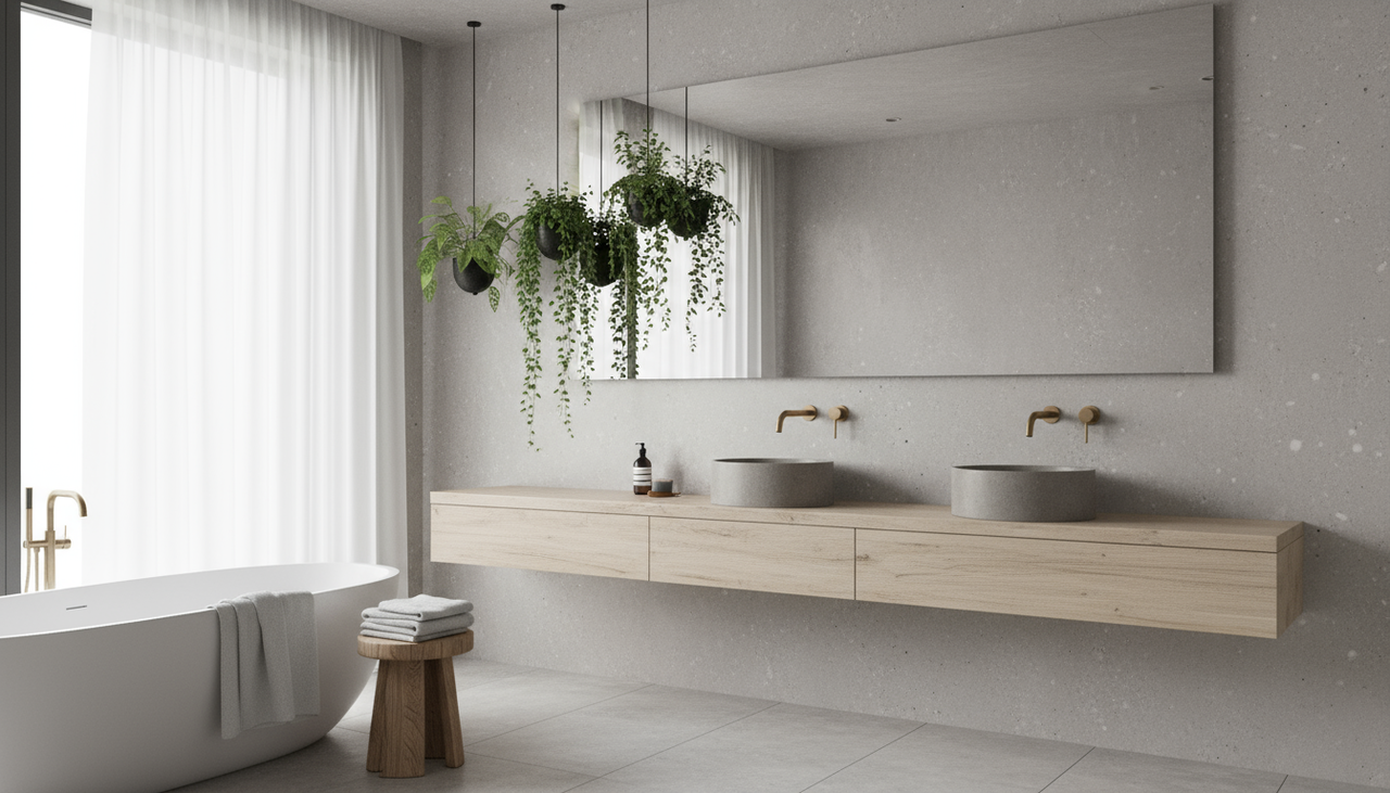 O eco-brutalismo nasce da mistura entre a força do concreto e a suavidade das plantas