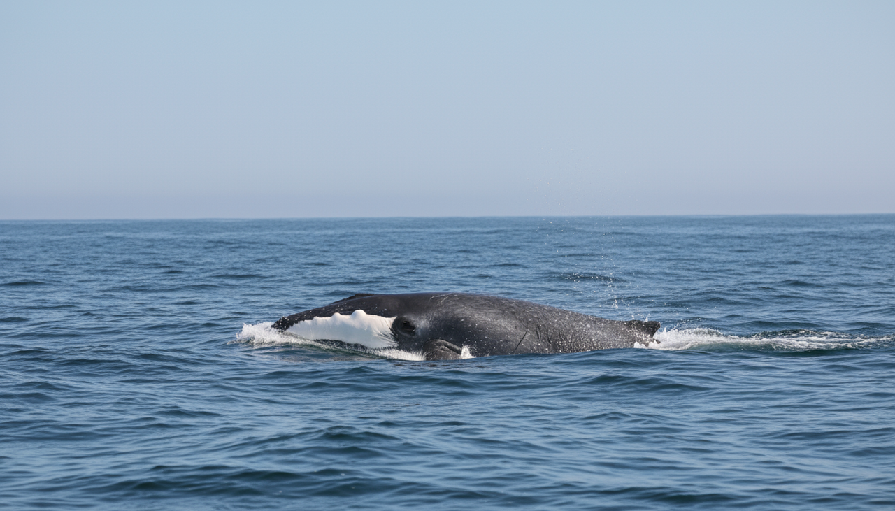 Visualmente, a baleia-minke tem corpo em formato de torpedo