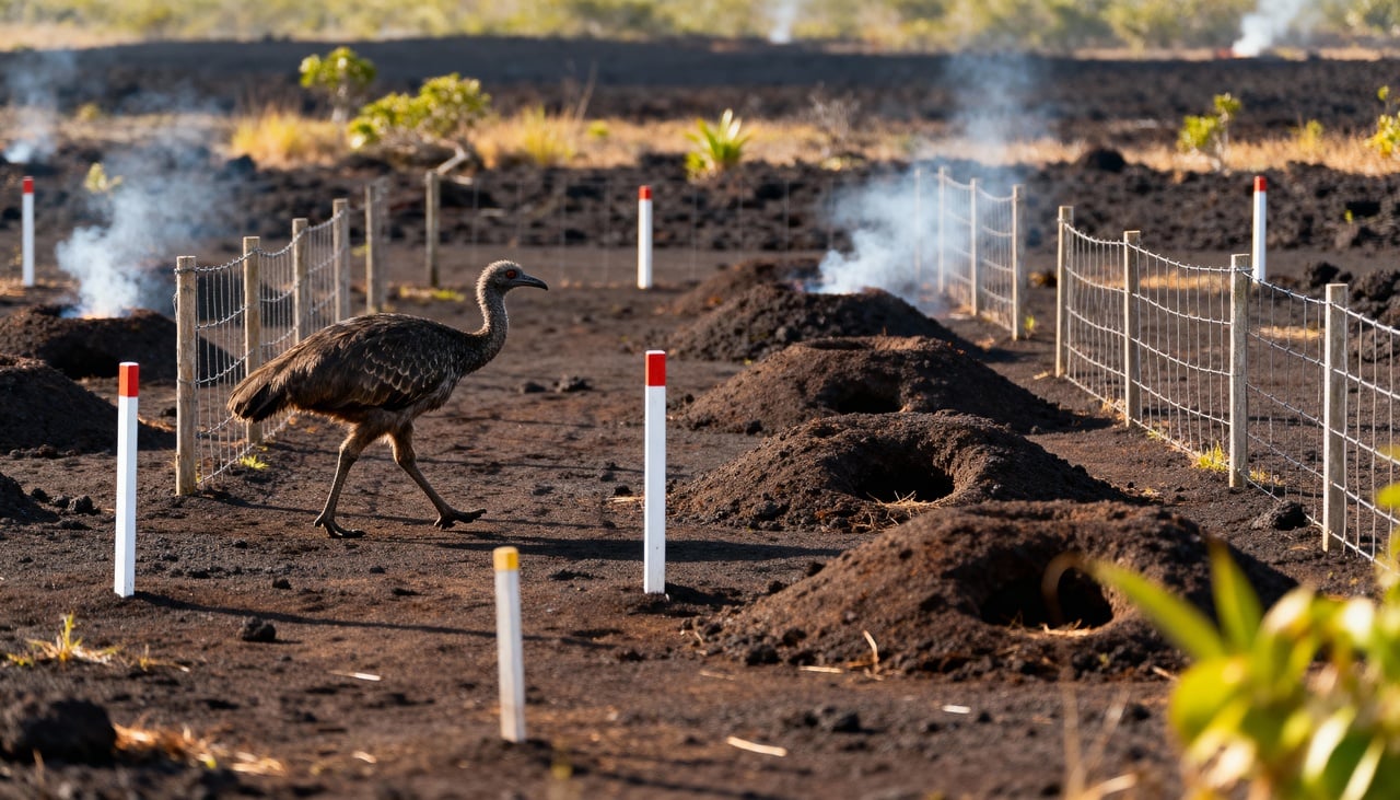 A ave conhecida como Macrocephalon maleo apresenta tamanho médio