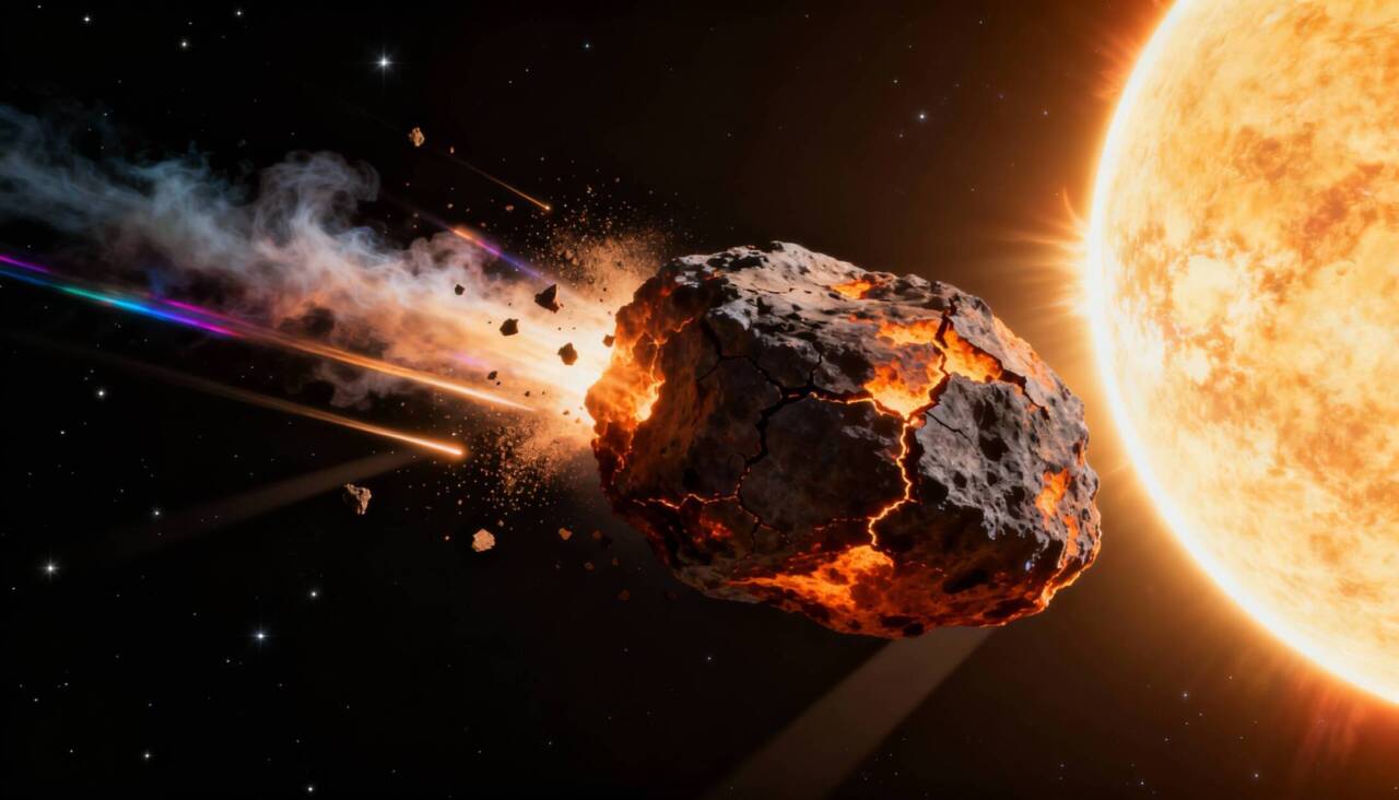 Ao se aproximar do Sol, o núcleo do cometa sofre transformações drásticas causadas pelo aumento brutal de temperatura