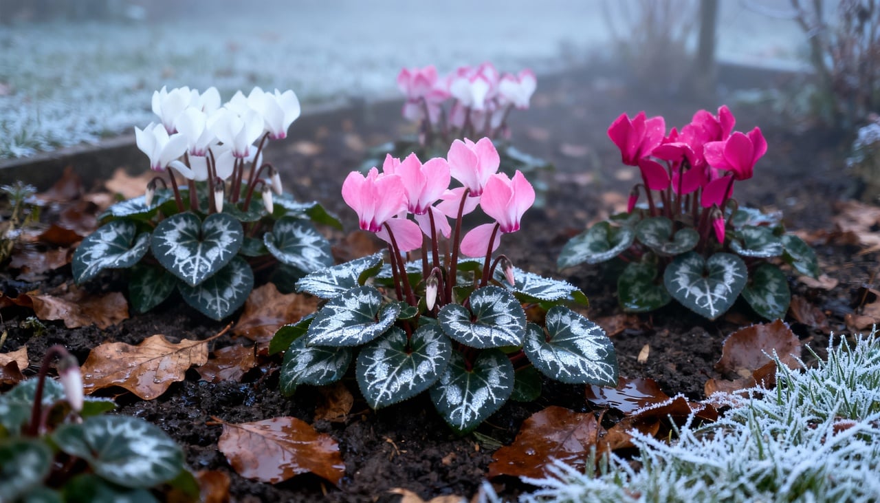 A escolha de variedades é fundamental para criar um visual interessante no jardim com o Cyklamen dyskowaty