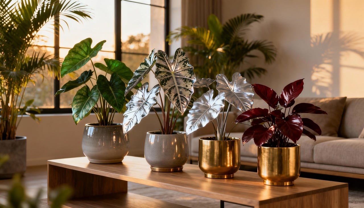 Existem inúmeras opções de alocasia para colecionadores, com diferentes níveis de popularidade e raridade