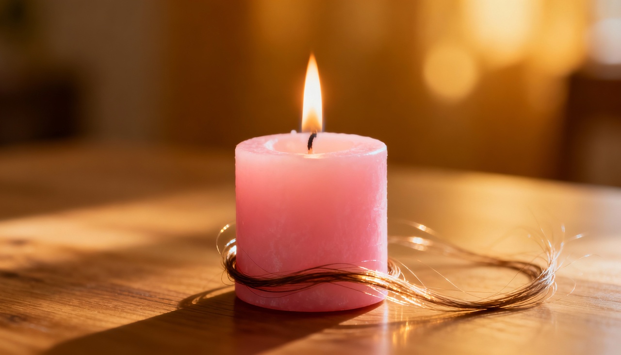 O ritual da vela rosa com fio de cabelo é tradicionalmente utilizado na busca por reconciliação ou para reacender a paixão em um namoro ou casamento