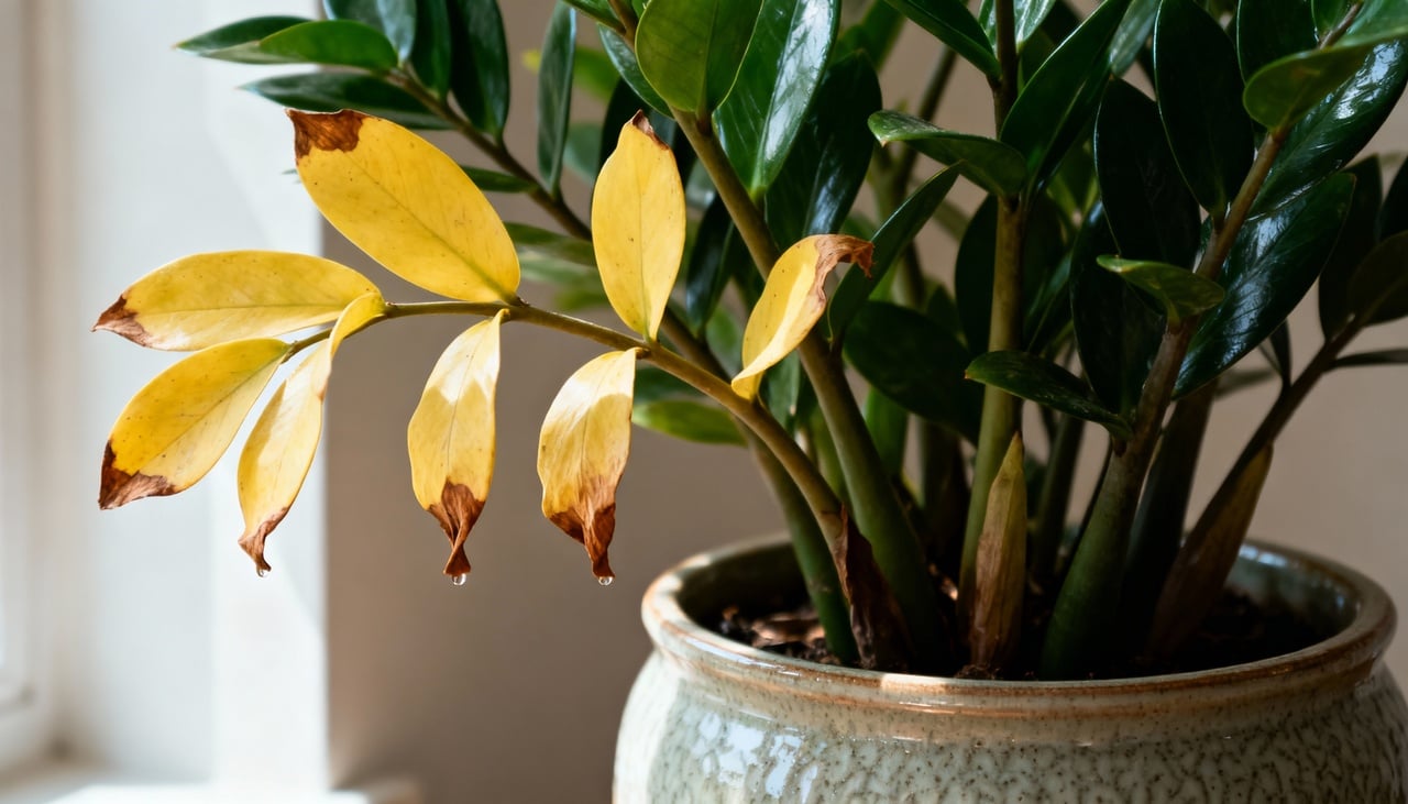 O amarelamento das folhas do zamioculca pode ter várias causas