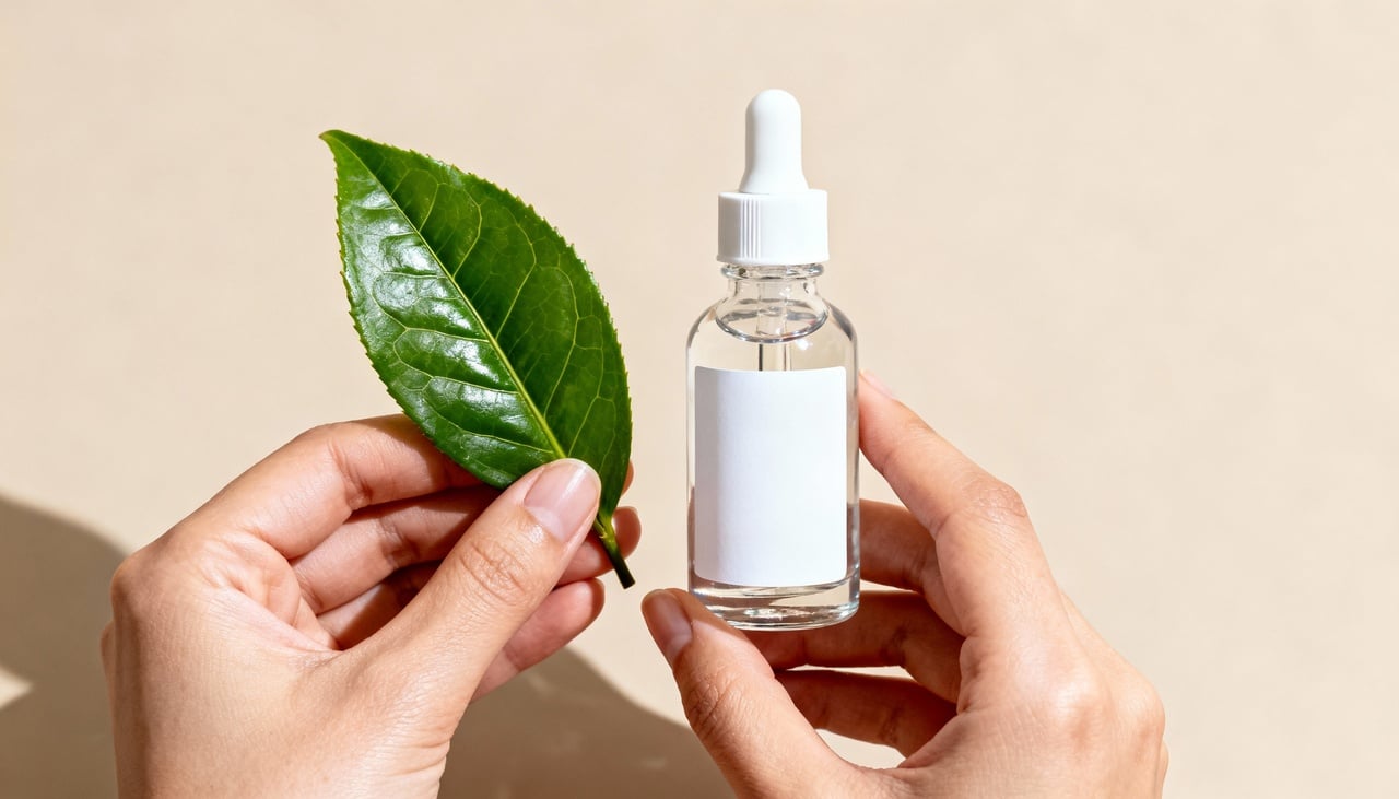 O EGCG, a principal catequina do chá verde, tem ação anti-inflamatória relevante em formulações tópicas