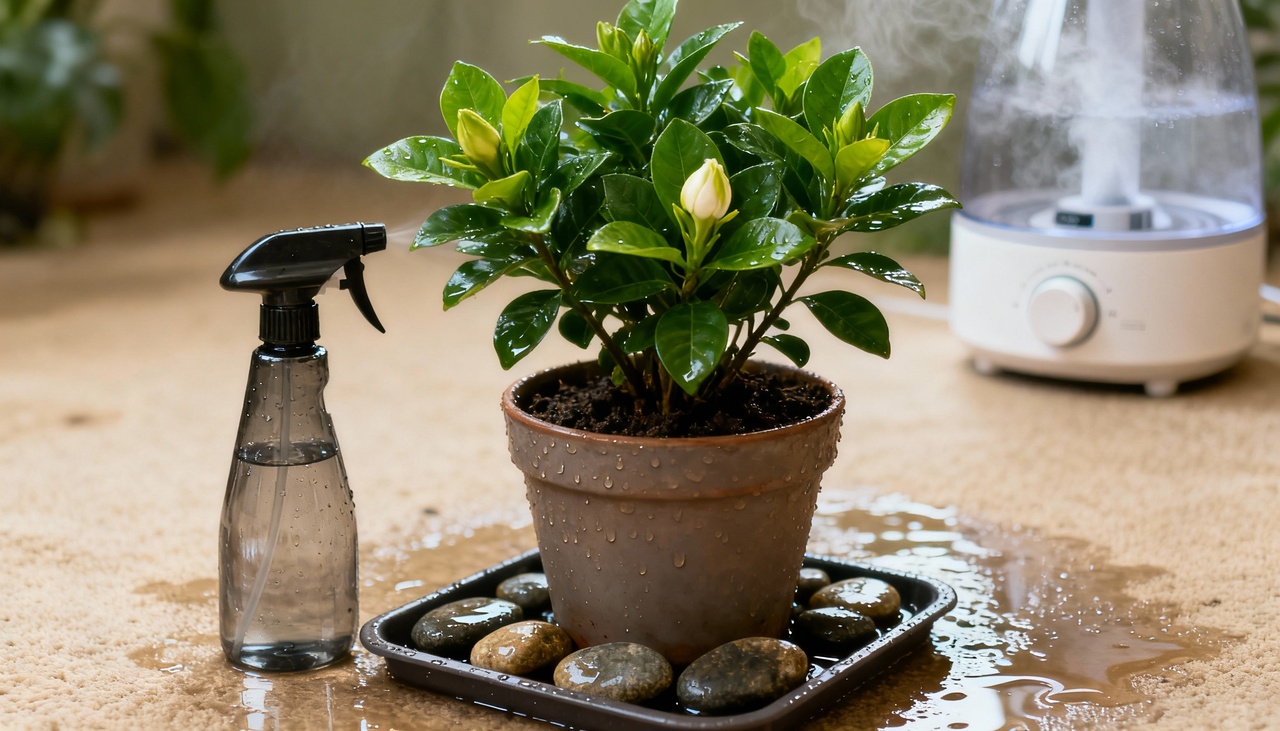 A gardênia prefere ambientes iluminados, mas estável, sem exposição direta à luz solar intensa
