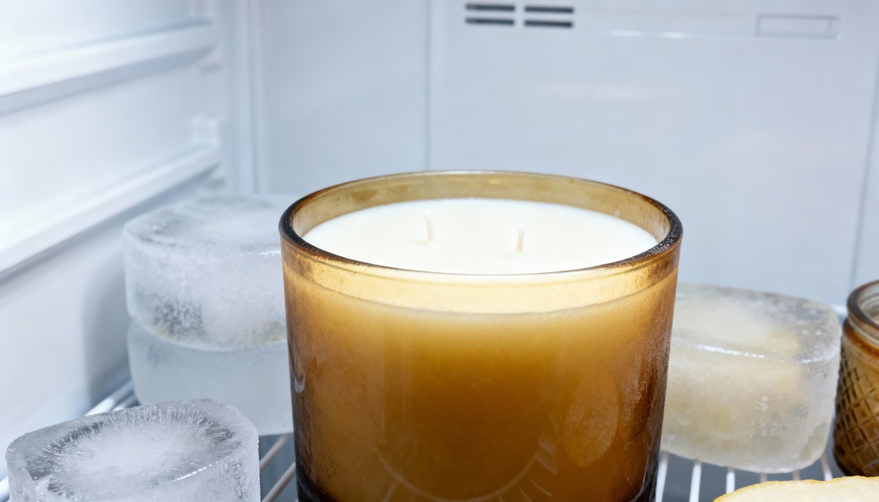 Levar uma vela aromática ao freezer faz com que o frio atue diretamente sobre a cera, endurecendo-a de forma significativa