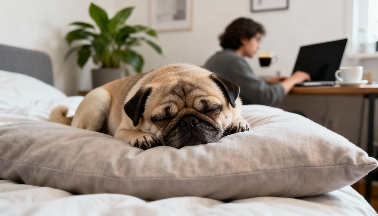 O pug é conhecido por instinto social e apego às pessoas, mas também mostra certa independência quando está em casa