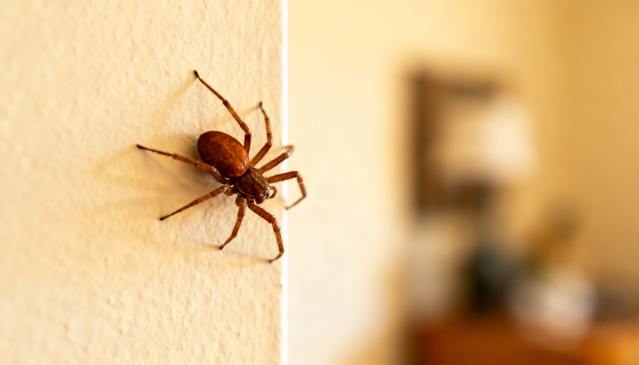 A aranha-marrom é pequena, com tamanho menor que uma moeda de um real