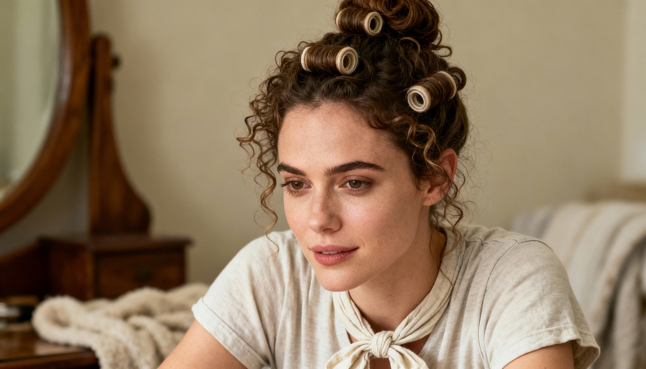 O plopping consiste em enrolar o cabelo úmido em uma toalha de microfibra ou camisa de algodão