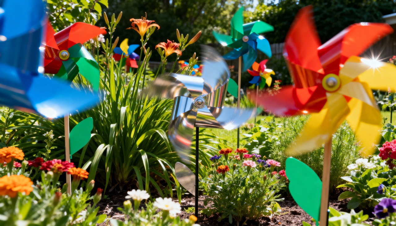 O movimento constante das hélices coloridas produz efeito visual que desorienta pássaros