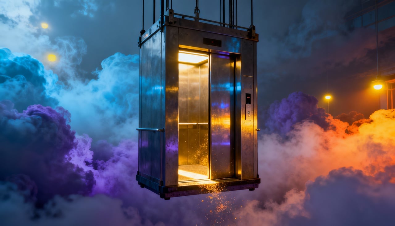 A imagem de ficar retido em um elevador sugere vulnerabilidade e falta de autonomia